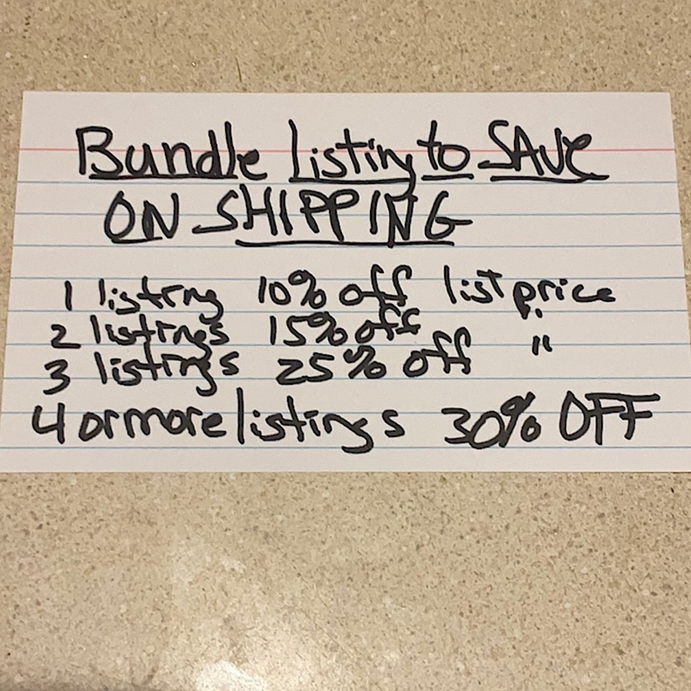 Handwritten Bundle Listing Card